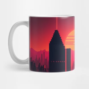 Retrowave 80s Synthwave Sun City Mug